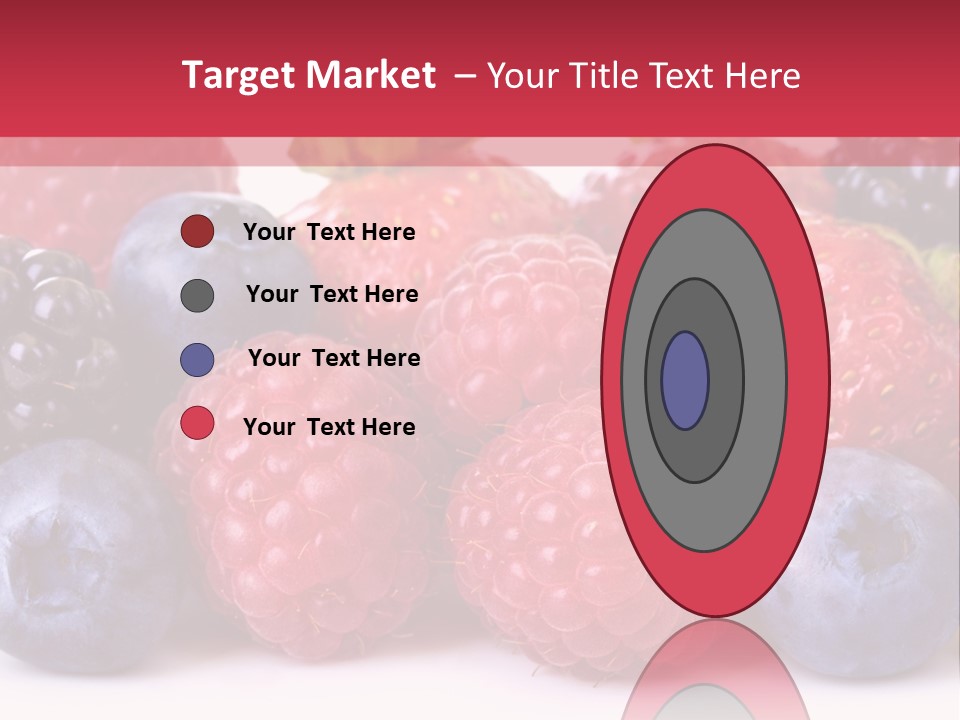 A Pile Of Berries And Raspberries On A White Background PowerPoint Template