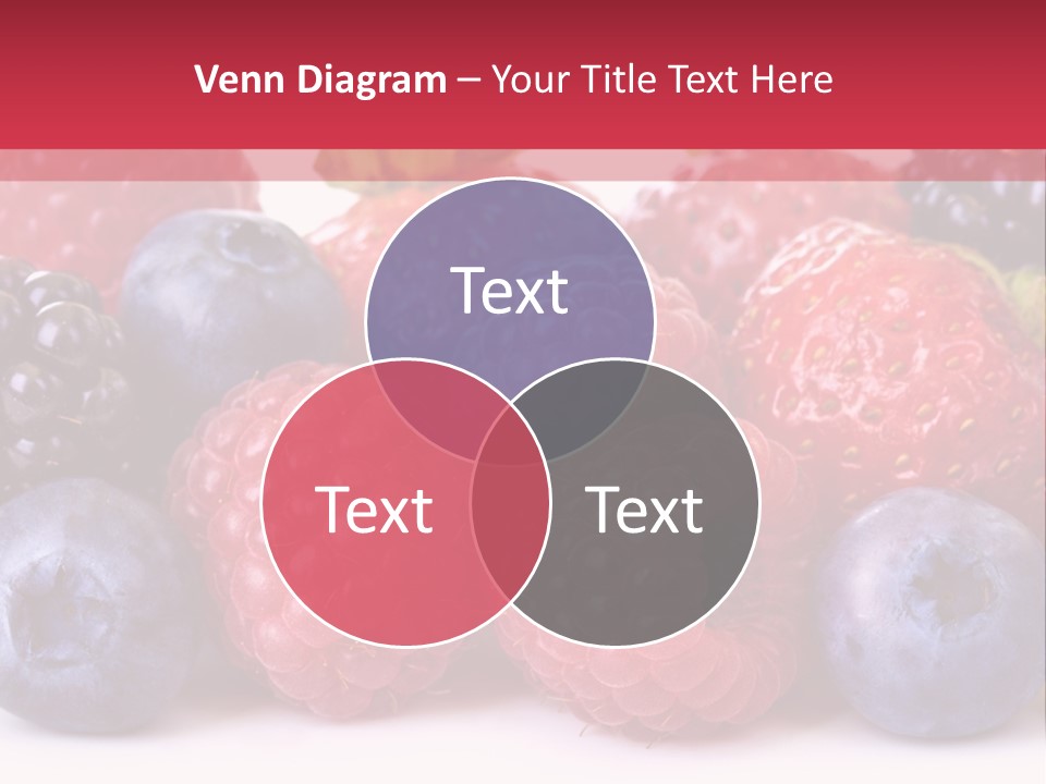 A Pile Of Berries And Raspberries On A White Background PowerPoint Template