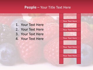 A Pile Of Berries And Raspberries On A White Background PowerPoint Template