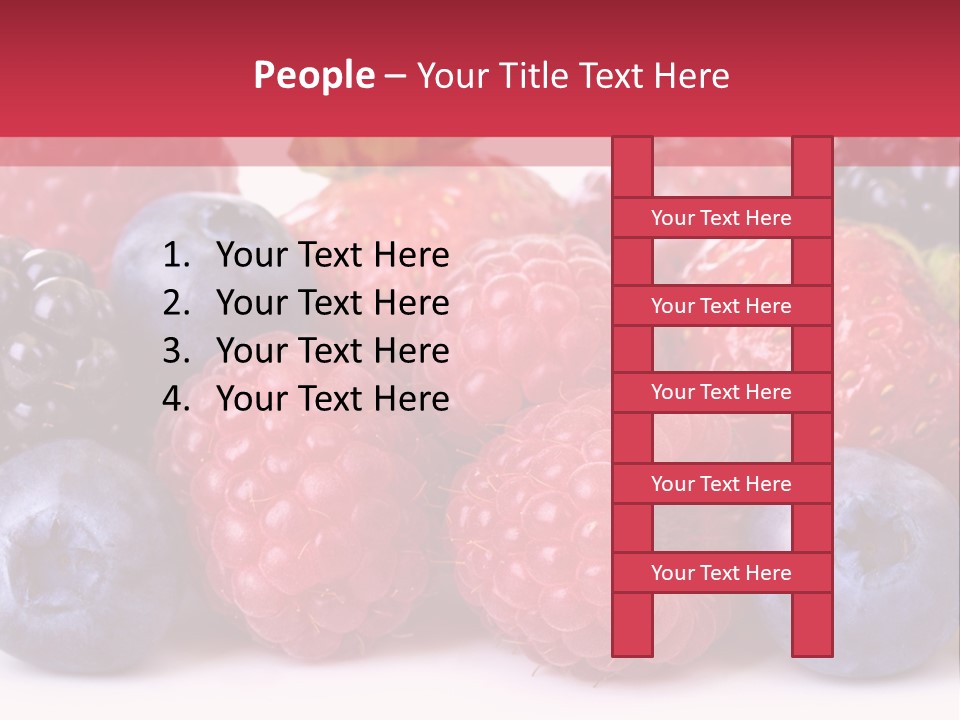 A Pile Of Berries And Raspberries On A White Background PowerPoint Template
