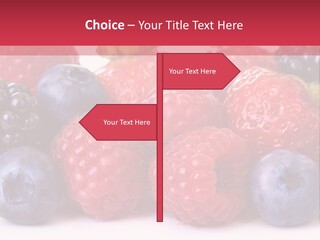 A Pile Of Berries And Raspberries On A White Background PowerPoint Template