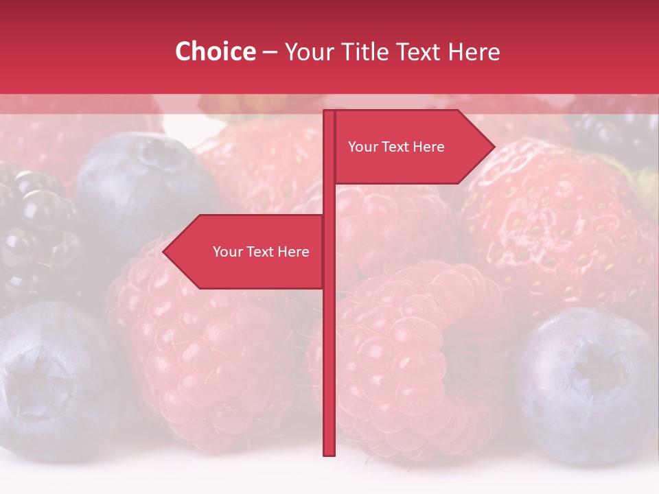 A Pile Of Berries And Raspberries On A White Background PowerPoint Template