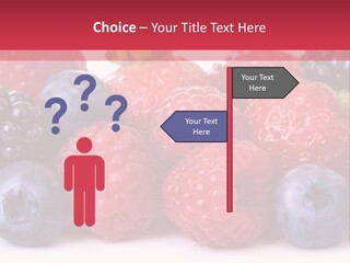 A Pile Of Berries And Raspberries On A White Background PowerPoint Template
