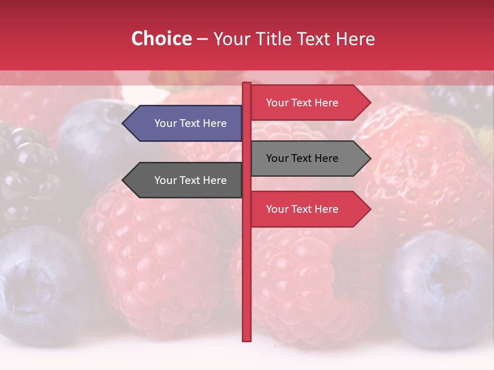 A Pile Of Berries And Raspberries On A White Background PowerPoint Template