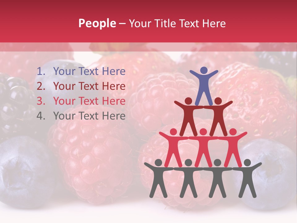 A Pile Of Berries And Raspberries On A White Background PowerPoint Template