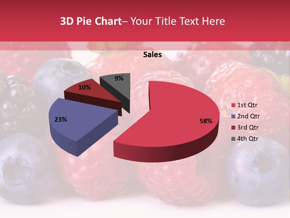 A Pile Of Berries And Raspberries On A White Background PowerPoint Template
