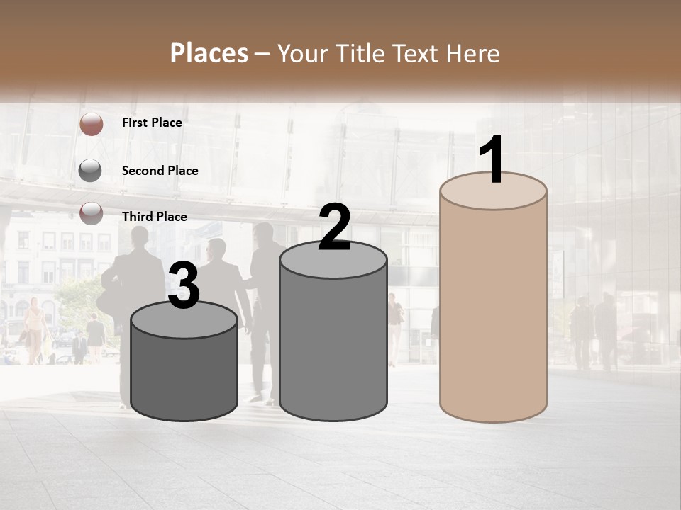 A Group Of People Walking Down A Street PowerPoint Template