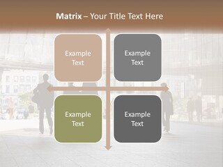 A Group Of People Walking Down A Street PowerPoint Template