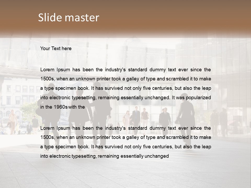 A Group Of People Walking Down A Street PowerPoint Template