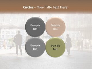 A Group Of People Walking Down A Street PowerPoint Template