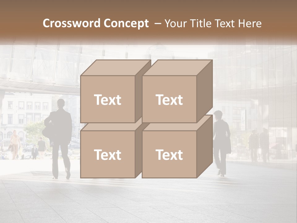 A Group Of People Walking Down A Street PowerPoint Template