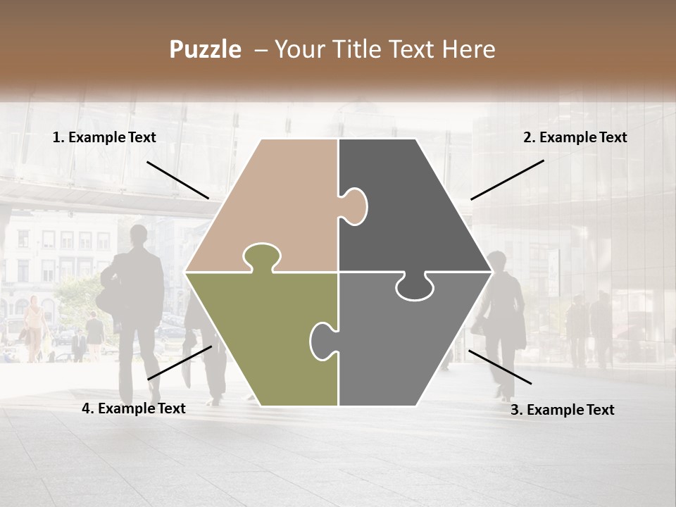 A Group Of People Walking Down A Street PowerPoint Template