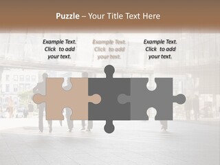 A Group Of People Walking Down A Street PowerPoint Template