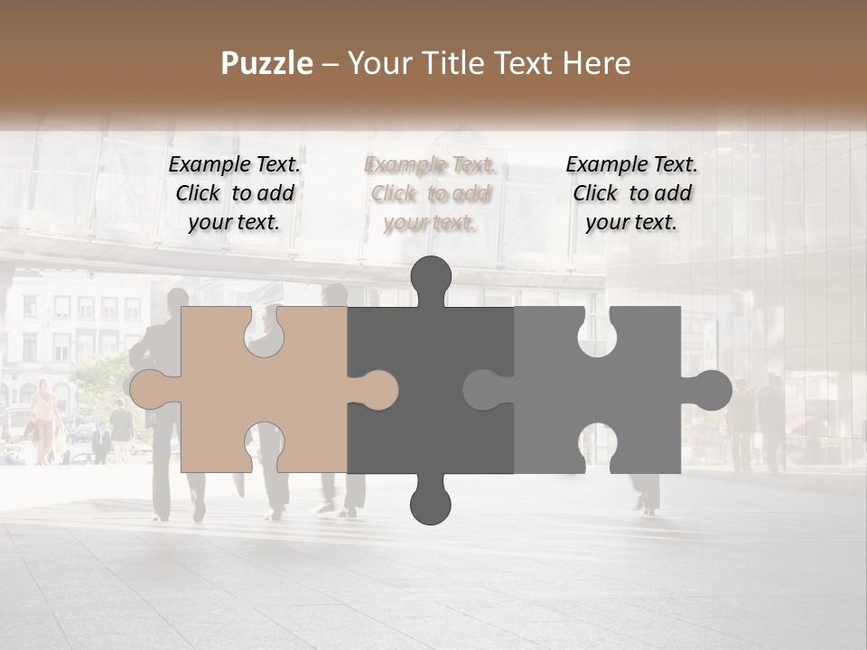 A Group Of People Walking Down A Street PowerPoint Template