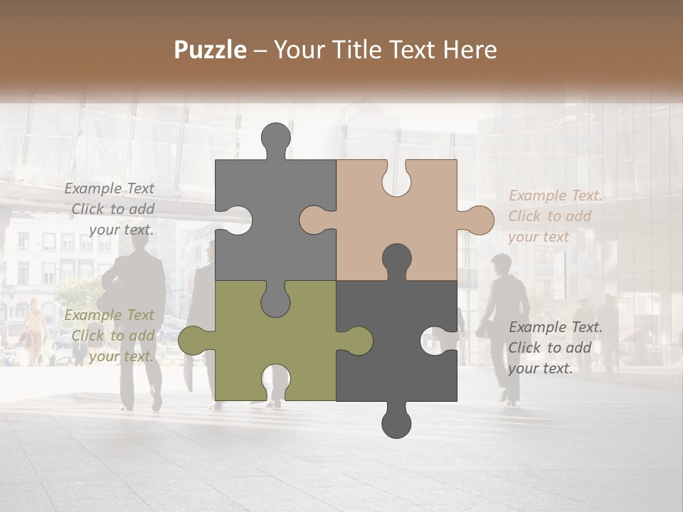 A Group Of People Walking Down A Street PowerPoint Template