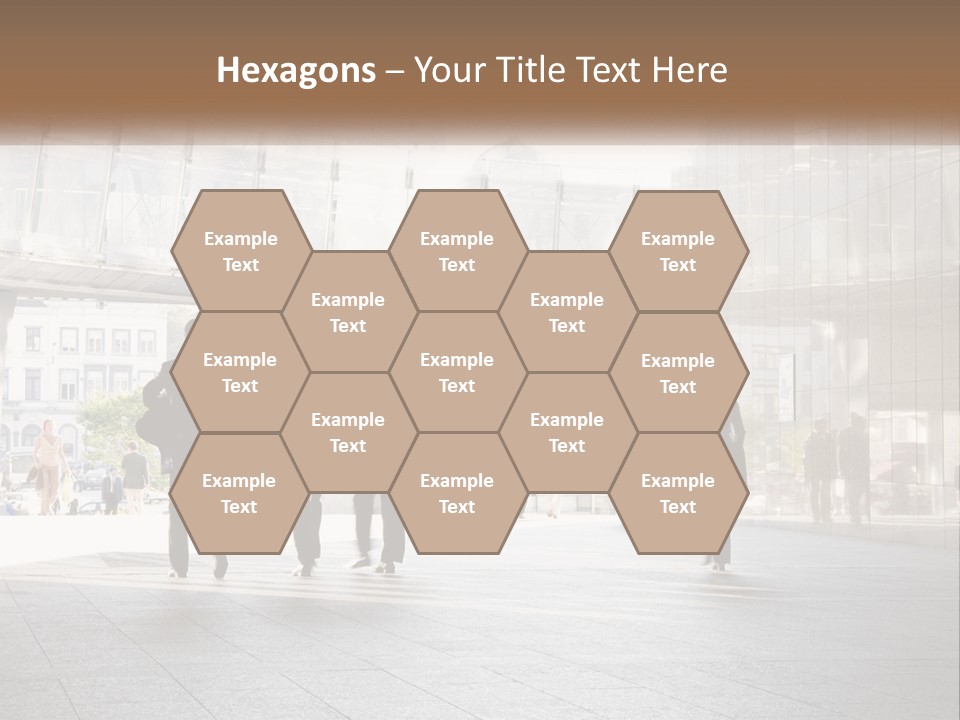 A Group Of People Walking Down A Street PowerPoint Template