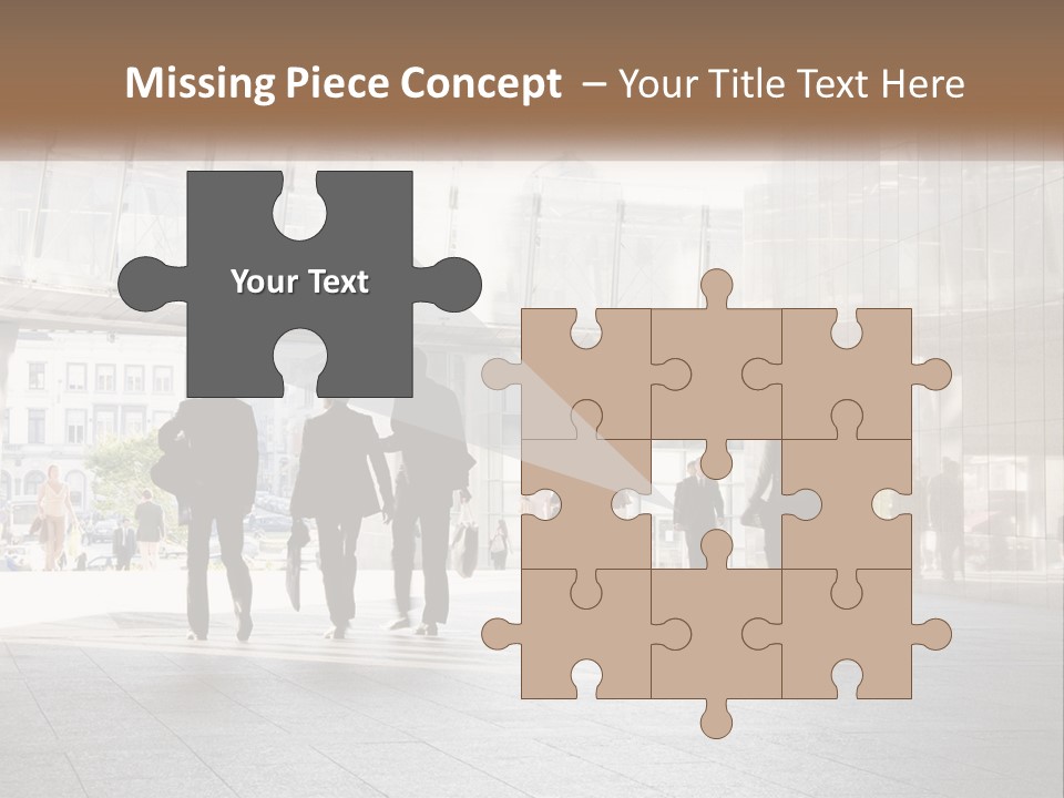 A Group Of People Walking Down A Street PowerPoint Template