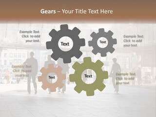 A Group Of People Walking Down A Street PowerPoint Template