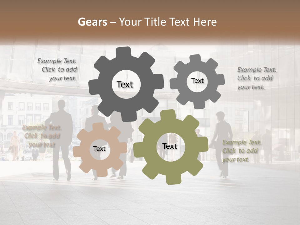 A Group Of People Walking Down A Street PowerPoint Template