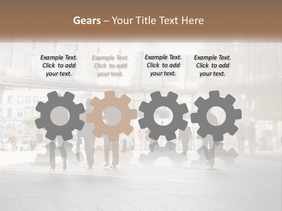 A Group Of People Walking Down A Street PowerPoint Template