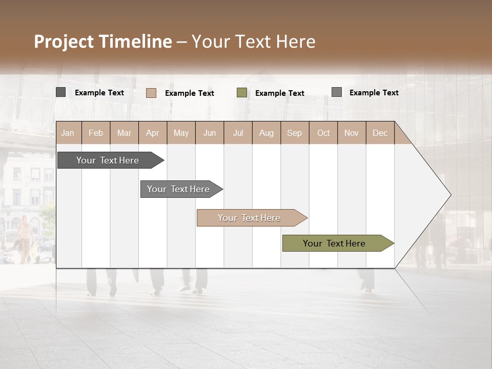 A Group Of People Walking Down A Street PowerPoint Template