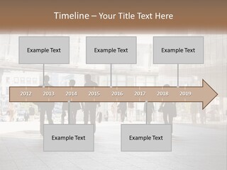A Group Of People Walking Down A Street PowerPoint Template