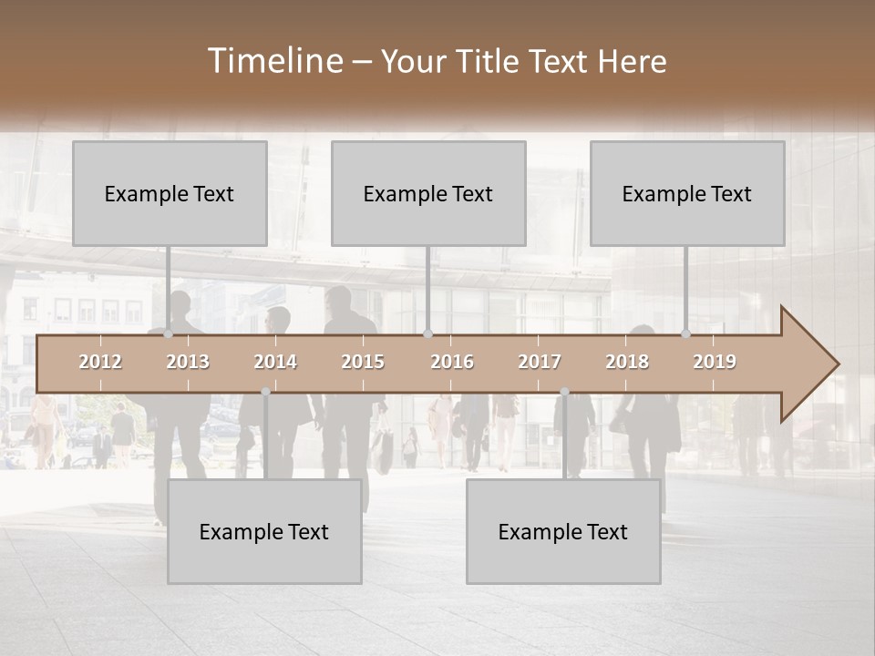 A Group Of People Walking Down A Street PowerPoint Template