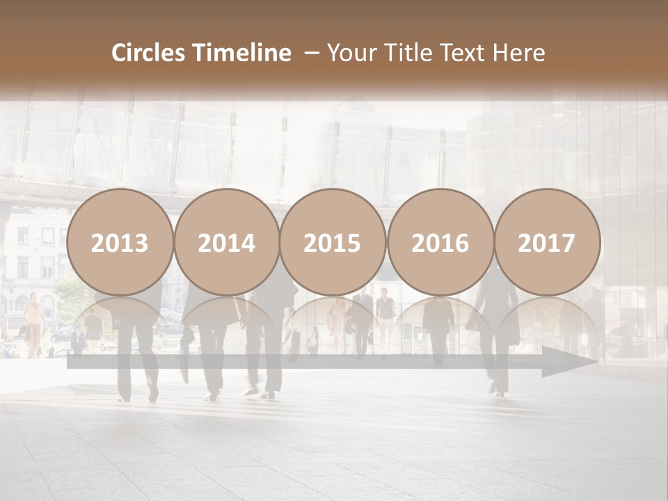 A Group Of People Walking Down A Street PowerPoint Template