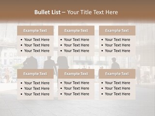 A Group Of People Walking Down A Street PowerPoint Template