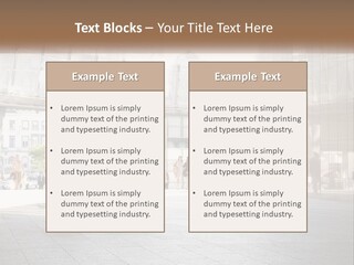 A Group Of People Walking Down A Street PowerPoint Template