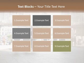 A Group Of People Walking Down A Street PowerPoint Template