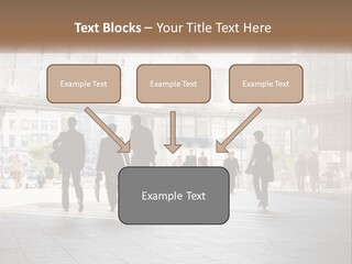 A Group Of People Walking Down A Street PowerPoint Template