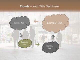 A Group Of People Walking Down A Street PowerPoint Template