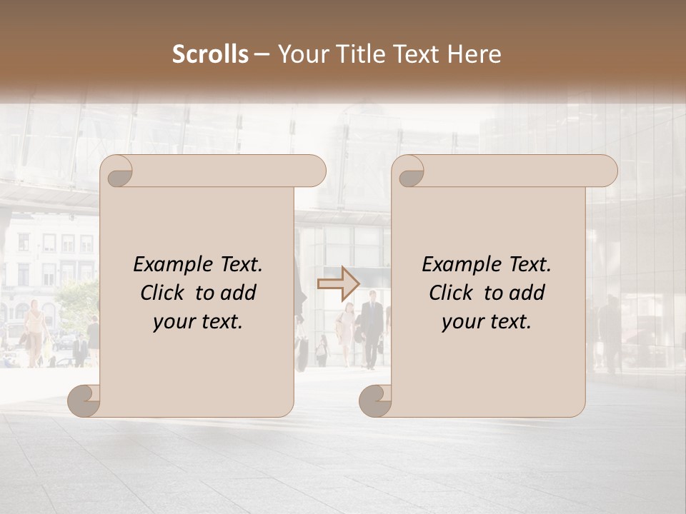 A Group Of People Walking Down A Street PowerPoint Template
