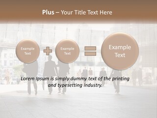 A Group Of People Walking Down A Street PowerPoint Template