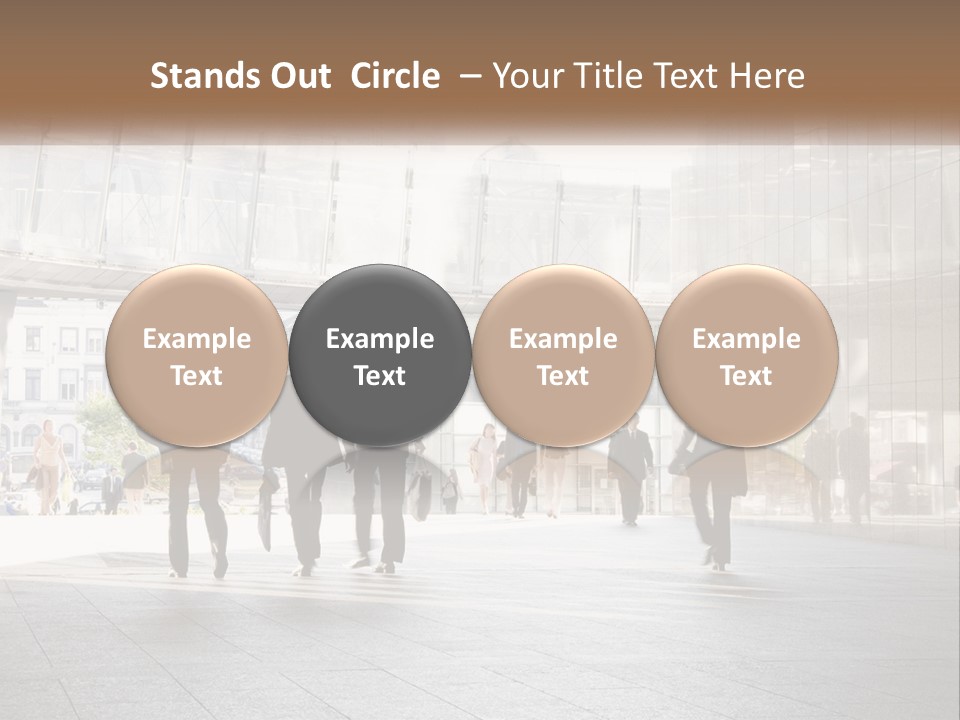 A Group Of People Walking Down A Street PowerPoint Template