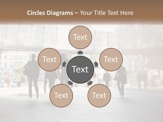 A Group Of People Walking Down A Street PowerPoint Template