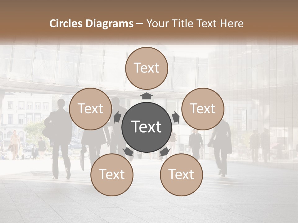 A Group Of People Walking Down A Street PowerPoint Template