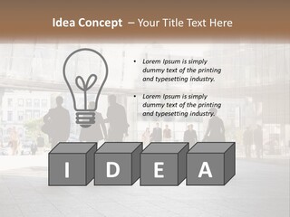 A Group Of People Walking Down A Street PowerPoint Template