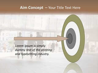 A Group Of People Walking Down A Street PowerPoint Template