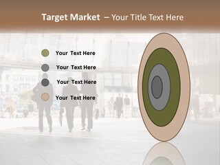 A Group Of People Walking Down A Street PowerPoint Template