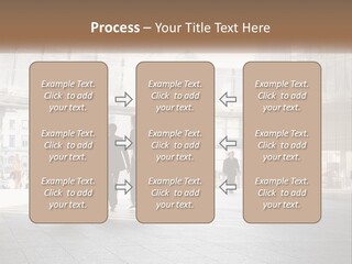 A Group Of People Walking Down A Street PowerPoint Template