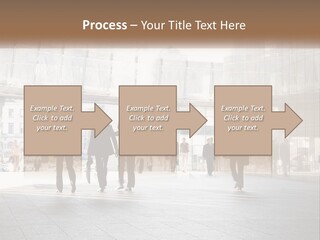 A Group Of People Walking Down A Street PowerPoint Template