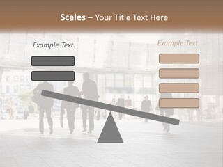 A Group Of People Walking Down A Street PowerPoint Template