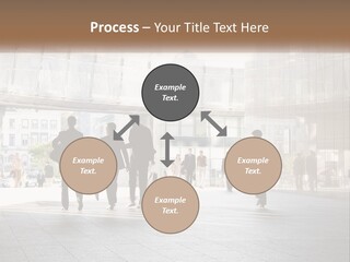 A Group Of People Walking Down A Street PowerPoint Template