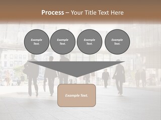 A Group Of People Walking Down A Street PowerPoint Template