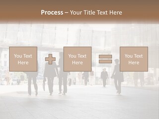 A Group Of People Walking Down A Street PowerPoint Template