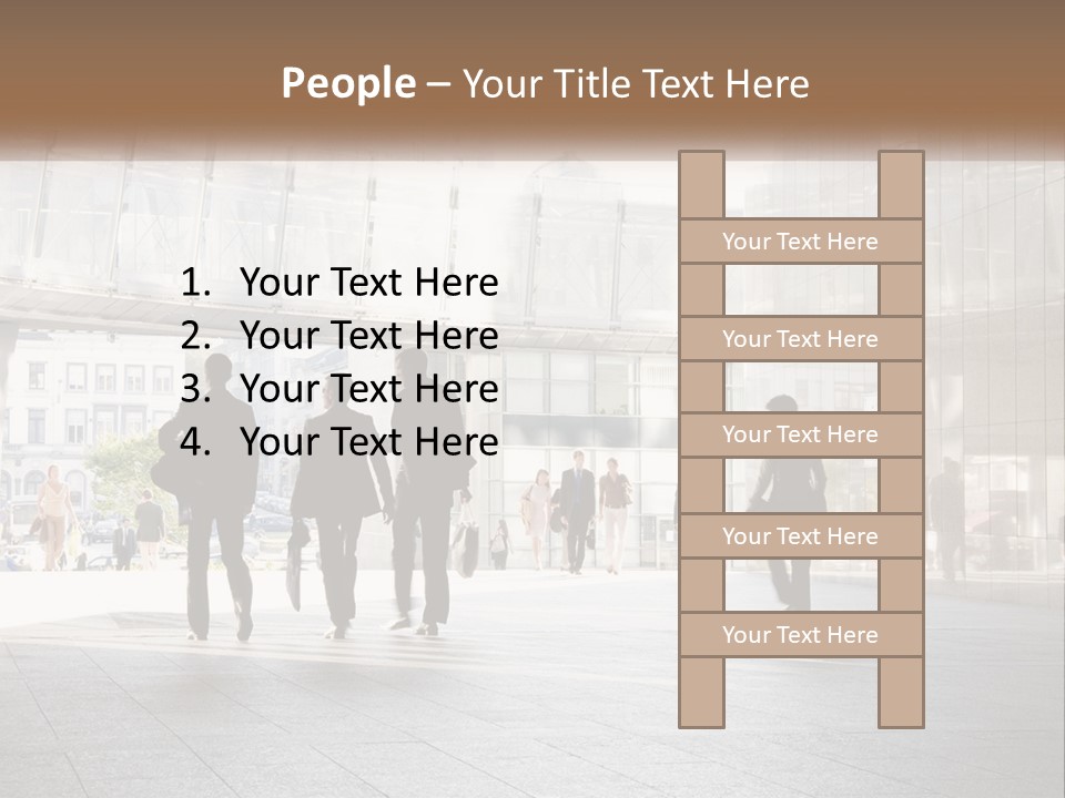 A Group Of People Walking Down A Street PowerPoint Template
