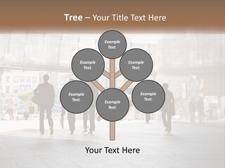 A Group Of People Walking Down A Street PowerPoint Template