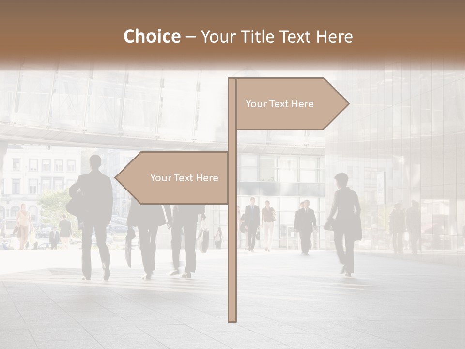 A Group Of People Walking Down A Street PowerPoint Template